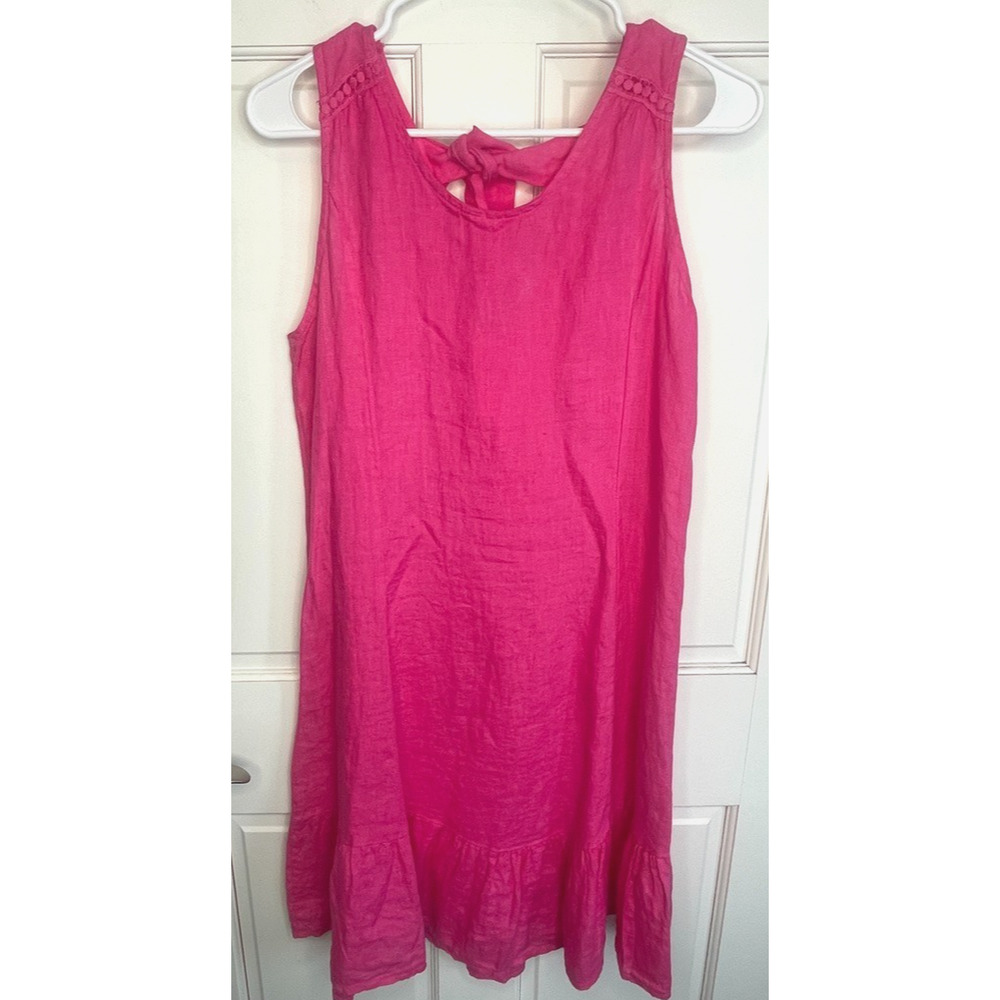 NWT Terzo Millennio Women's 100% Linen Ruffle Hem Dress Sz S Made In Italy